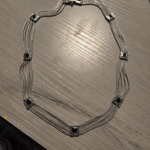 Elegant Silver and Black Necklace